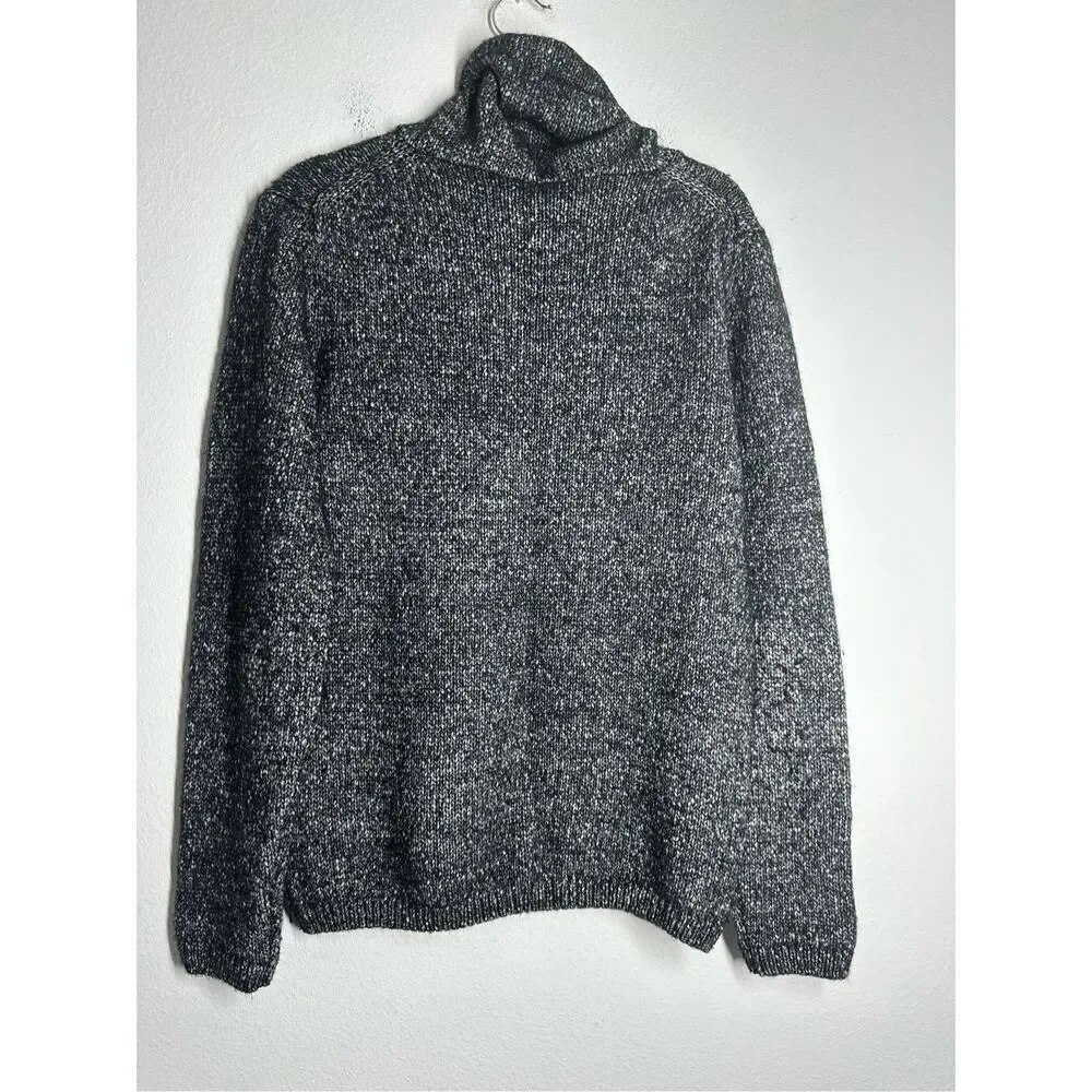 Cinque Men’s Wool Blend Sweater Turtleneck Black White Size M See Description